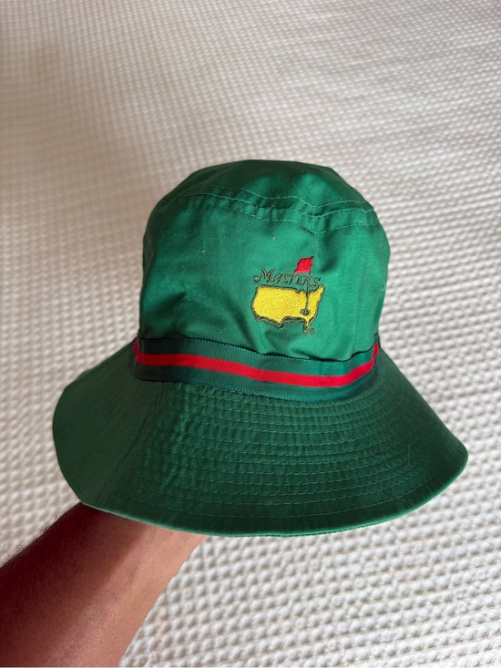 Masters Other - Vintage 90s Masters Collection Green Bucket Hat with Red Stripe rare golf hat
